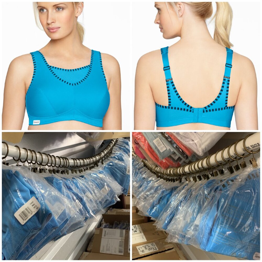 GLAMORISE 48C SPORT Bra 1066 Yoga Pilates Speed Walking Cute Blue Top Layer Tank
